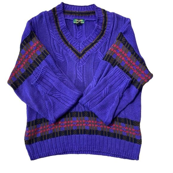 Alexander Julian Other - Vintage Colours By Alexander Julian Abstract Chunky Knit Sweater Men's Size XL